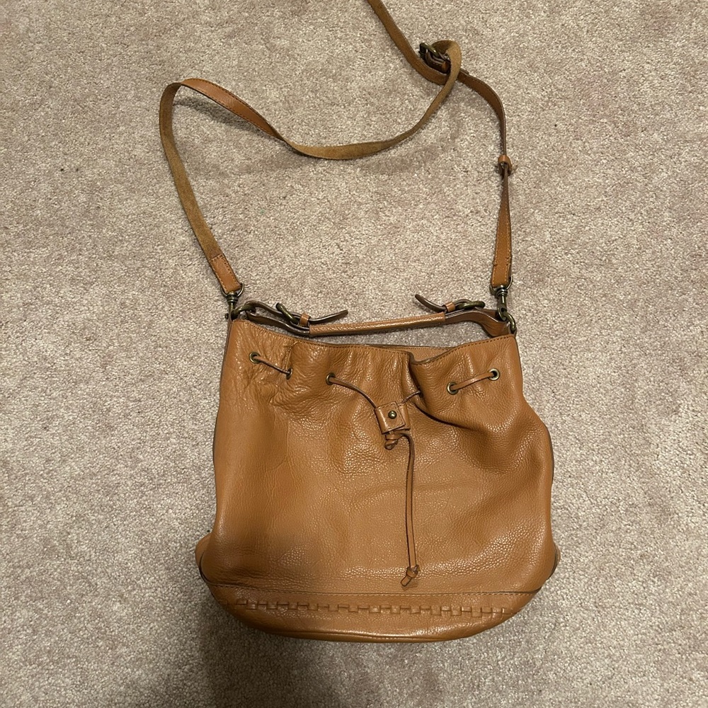 Kelsi Dagger Brown Leather Bucket Bag